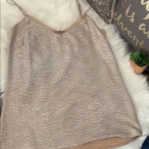 Metallic gold top with adjustable straps